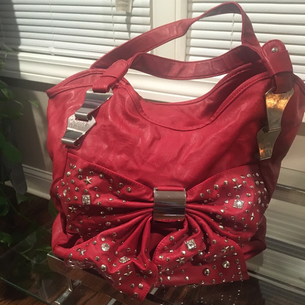 Red Studded Handbag